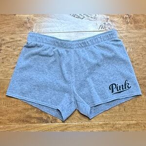 Victoria’s Secret PINK Gray Lounge Sweat Shorts Script Logo Cozy Size S